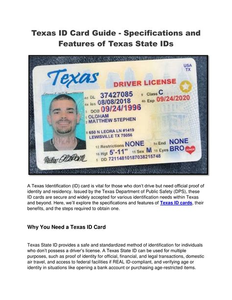 PPT - Texas ID Card Guide - Specifications and Features of Texas State ...