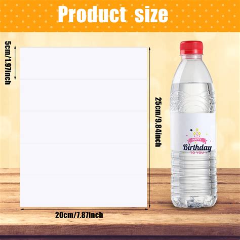240 Pieces Printable Water Bottle Labels Waterproof Blank Bottle ...