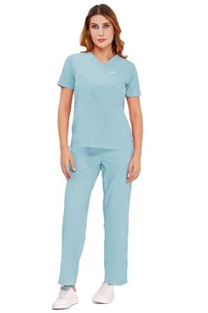 JAGA MEDI CLOTH Women's Scrub Suit Set – Half Sleeve V-Neck Hospital ...