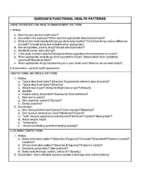 599398245 Gordons Functional Health Patterns 1 - GORDON’S FUNCTIONAL ...