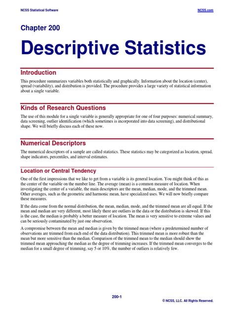 Image result for Descriptive Statistics PDF