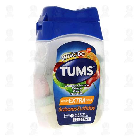Tums Antiácido Tabletas Masticables Extra Surtido, 48 Tabletas.