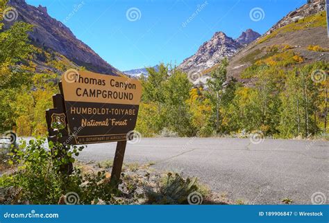 Thomas Canyon Campground Sign - Lamoille Canyon Editorial Photography ...