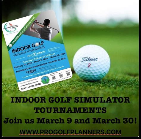 INDOOR GOLF SIMULATOR TOURNAMENT , Tee Times, Rochester Hills, 9 March ...