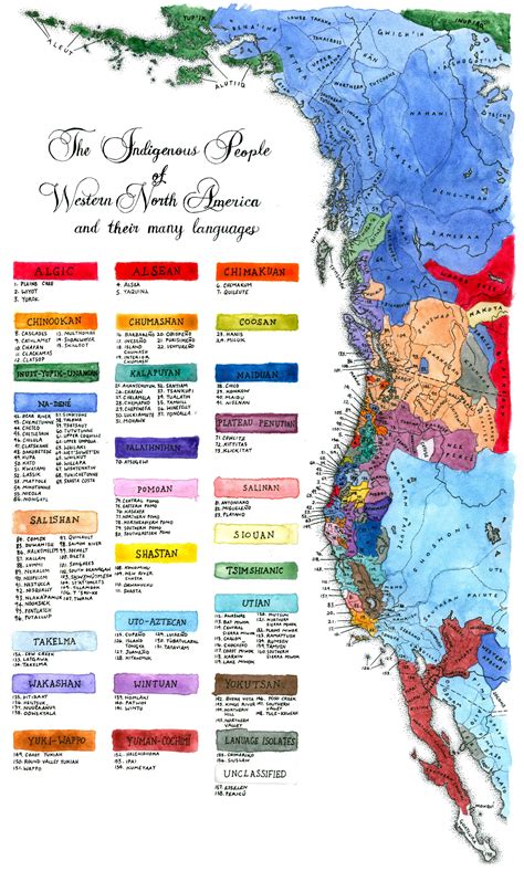 Hi all! I I drew a map of the indigenous languages of western North America from Alaska to Baja ...