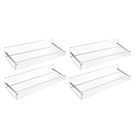 Buy AMT 4 Pack Acrylic Floating Shelves, 15" L x 4.75" W, Clear ...