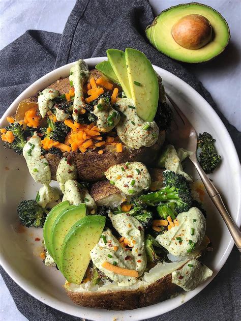 Loaded Baked Potato with California Avocado “Sour Cream”, Broccoli and ...