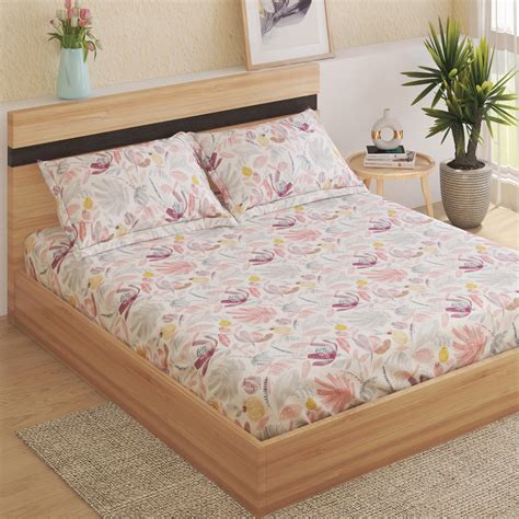 Buy Corsica Fiesta Elena Floral Printed 3Pcs Queen Bedsheet Set from ...