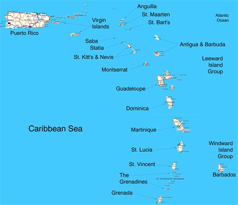 Map Of The Caribbean Islands Printable - Printable Free Templates