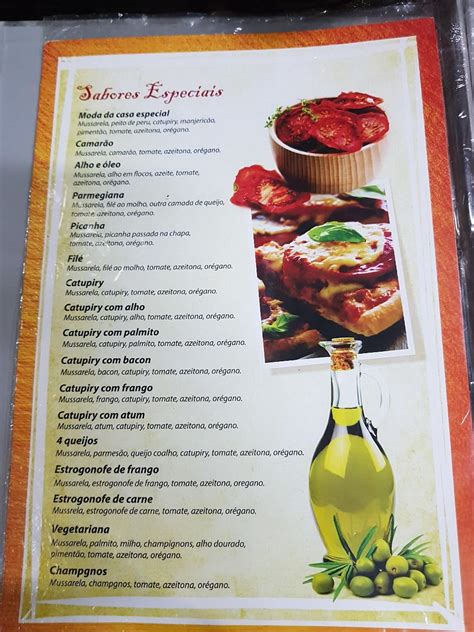 Menu at Master Pizza pizzeria, Manaus