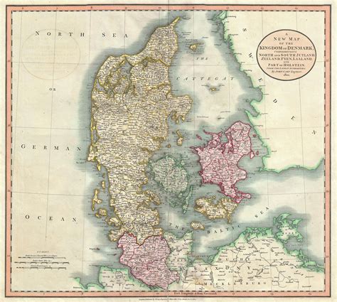 Vintage Map Of Denmark