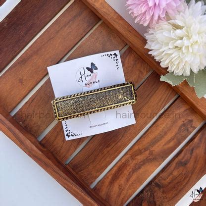 Antique Luxe Textured Rectangle Hair Barrette – Hairbounce.in