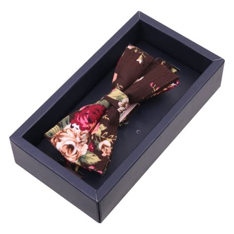 Peluche The Statesman - Floral Brown Bow Tie Linen