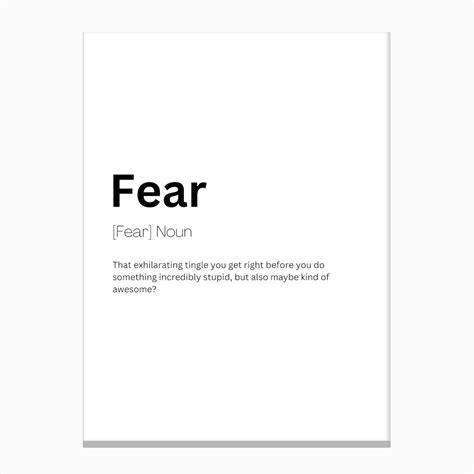 Fear Definition Meaning Canvas Print by Kaigozen - Fy