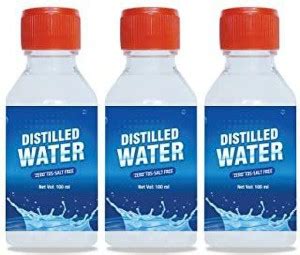 WATER CLINIC Ultra Pure Distilled Water / Zero TDS / Salt Free /100ml ...