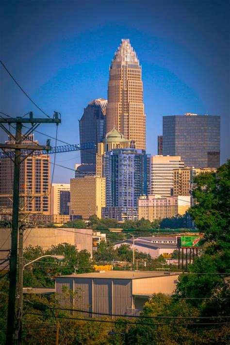Early Morning Sunrise Over Charlotte North Carolina Skyscrapers ...