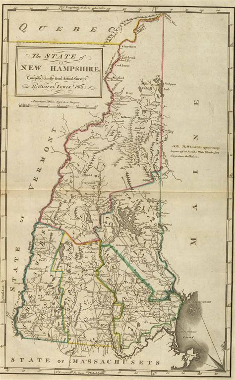 New Hampshire Colonial Era Map Physical Map Of New Hampshire
