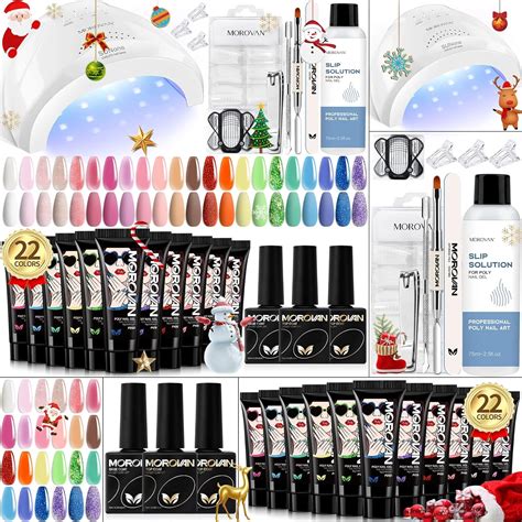 Amazon.com: Morovan Poly Nail Gel Kit 22 Colors Poly Gel Nail Kit with ...