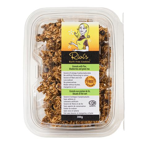 Green Tea, Blueberry & Flax Granola Container (300g) – Rivi’s Guilt ...