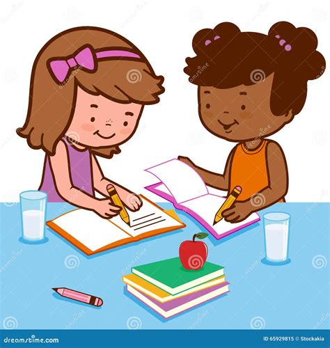 Girl Doing Homework Clipart