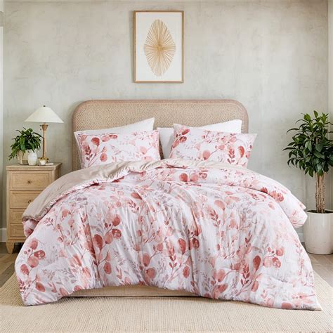 Regency Heights Full/Queen Comforter Sets, Reversible Seersucker Floral ...