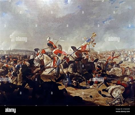 Charles Ewart of the Royal North British Dragoons capturing regimental eagle of the 45th ...