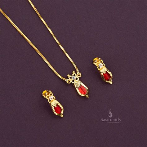 Kerala Palakka Nagapadam Pendant Jewellery Set - Micro Gold Plated ...