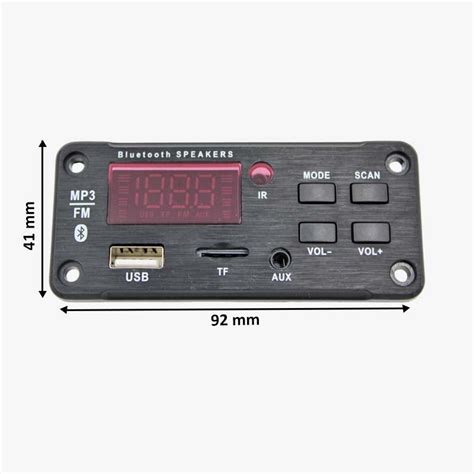 12V Bluetooth 5.0 MP3 Player WMA Decoder Board Module with Remote Cont ...