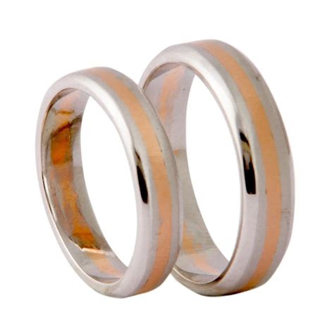 Plain Platinum & Rose Gold Couple Rings JL PT 402 – Jewelove™