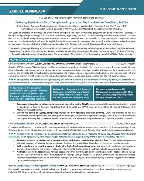 Chief Compliance Officer (CCO) Resume for 2023 [+Samples] (2026)