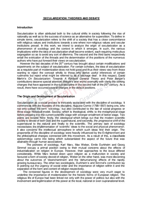 1483529647 Text - Nice - SECULARIZATION: THEORIES AND DEBATE ...