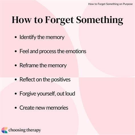 How to Forget Something & Erase Memories
