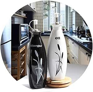 Ceramic Oil Dispenser Bottle, Vinegar Sauce Bottle 280ml Oil Vinegar ...