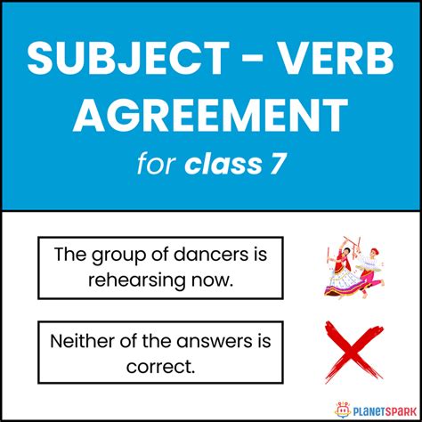 Class 7 English Worksheet on Subject-Verb Agreement | PlanetSpark
