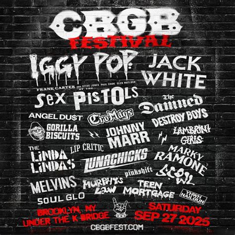 CBGB Fest Announces 2025 Lineup Featuring Jack White, Scowl, Melvins ...