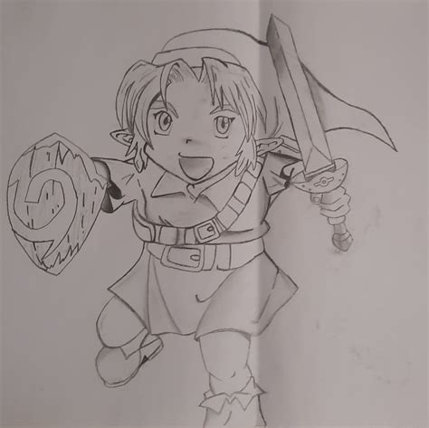 Link Ocarina Of Time Drawing at Helen Ball blog