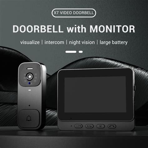 Upsimples Visual Smart Doorbell with 4.3in Color Display 300K Camera ...