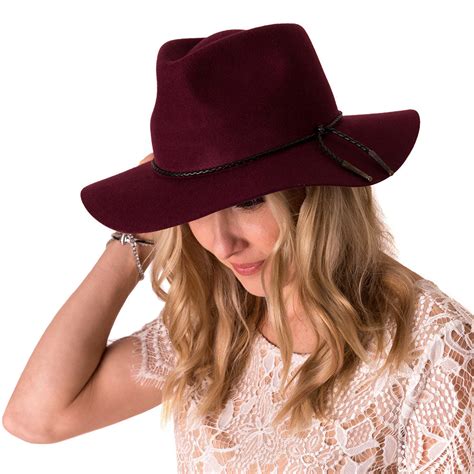 Womens Walrus Monterey Wool Felt Wide Brim Fedora Hat – Fashionable Hats