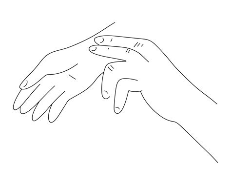 Pulse measurement. The hand measures the pulse. Outline drawing 6994218 ...