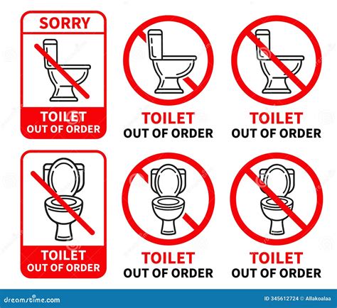 Toilet Restroom Out of Order, Public WC Washroom Closed, Not Work ...