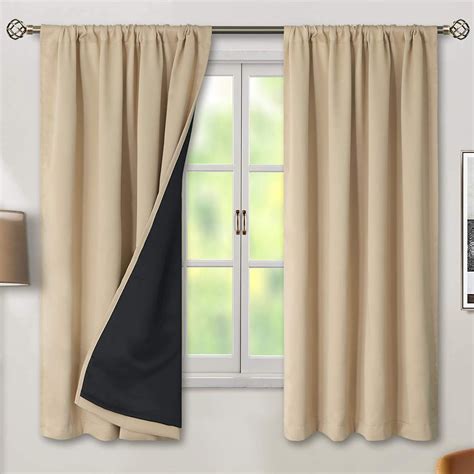 Buy BFAM Store Thermal Insulated 100% Blackout Curtains for Bedroom ...