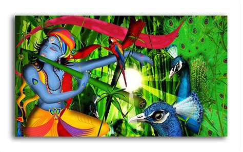 Tamatina Kerala Mural Art Canvas Painting | Krishna in Love ...