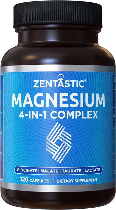 Amazon.com: Zentastic 4-in-1 Magnesium Complex - Chelated Magnesium Glycinate, Malate, Taurate ...