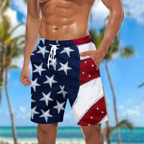 American Flag Shorts 4th of July Shorts Men Mens Independence Day Beach ...