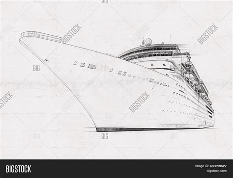 Cruise Ship Drawing Sketch