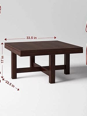 THANGLALA Sheesham Wood 4-Seater Centre Coffee Table with Cushioned ...