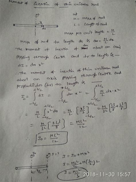 Derive the formulae of Moment of inertia of rod,disc,ring,cylinder ...