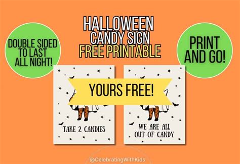Halloween Candy Sign - Free Printable! - Celebrating with kids