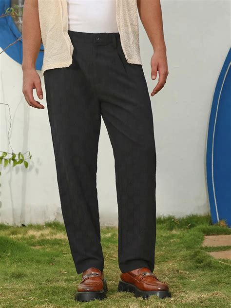 Rs. 899 | Campus Sutra men's Midnight Black Creased-Check Trousers ...