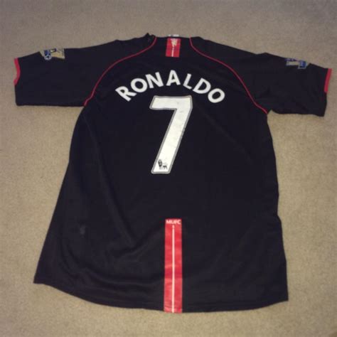 Manchester United Ronaldo Jersey Nike EPL 07/08 Champions Black Men's ...